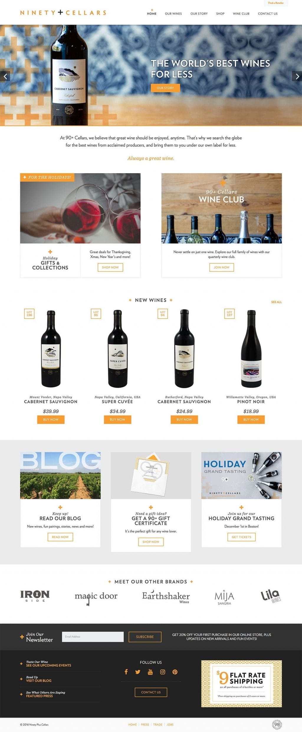 Ninety Plus Cellars website
