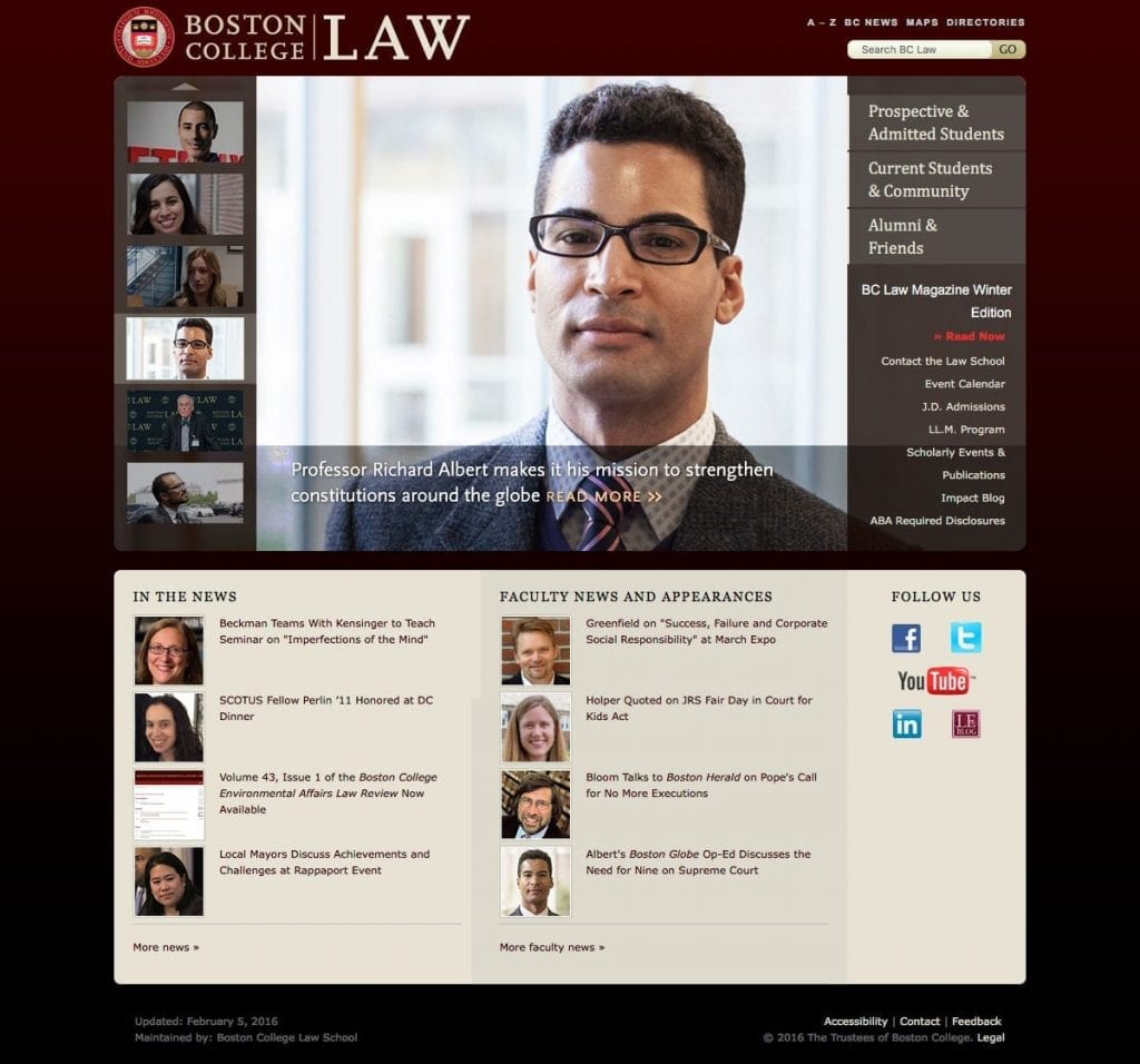 Boston College Law School website