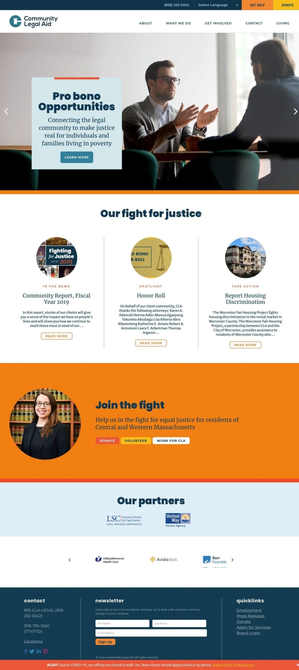Community Legal Aid website