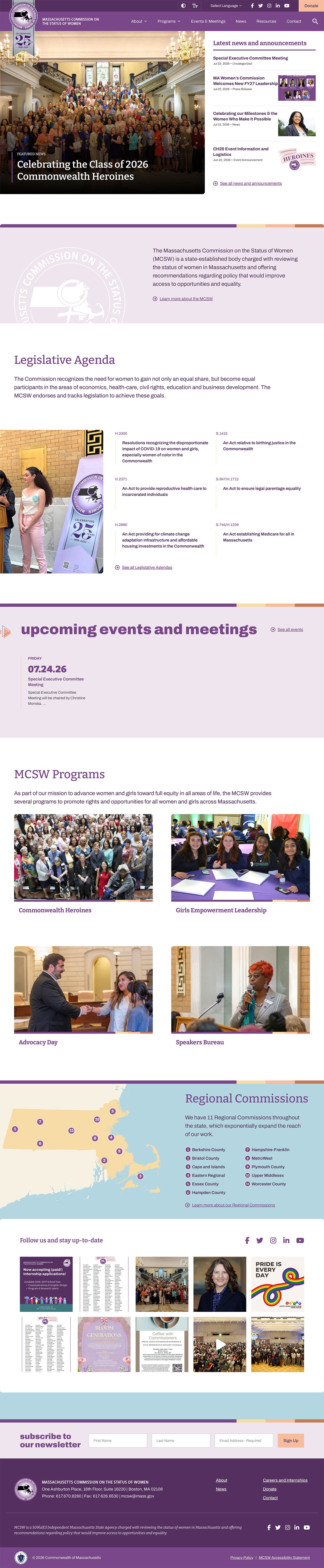 masscsw.org screenshot